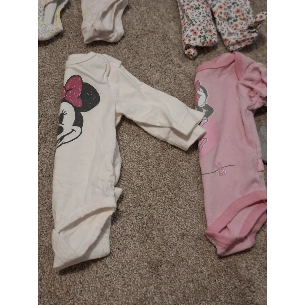 Baby One Piece Bundle Lot - Carter’s, Disney, Burt's Bees, Jumping Beans 0-3 Mon